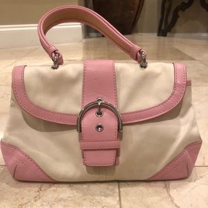 Authentic Coach Pink/White Soho Bag